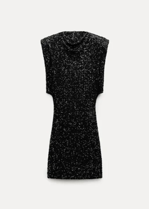 Selena - Mini Dress Black/Silver